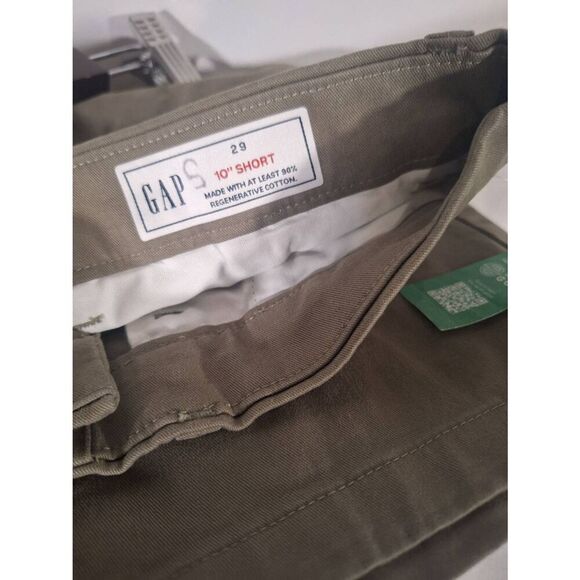 Gap Mens 10" Vintage Short‎ Size 29 Olive Green NEW - Picture 3 of 3